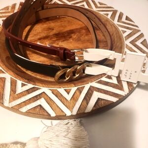 🍉3/$20 2pc Black And Burgandy Belt Set